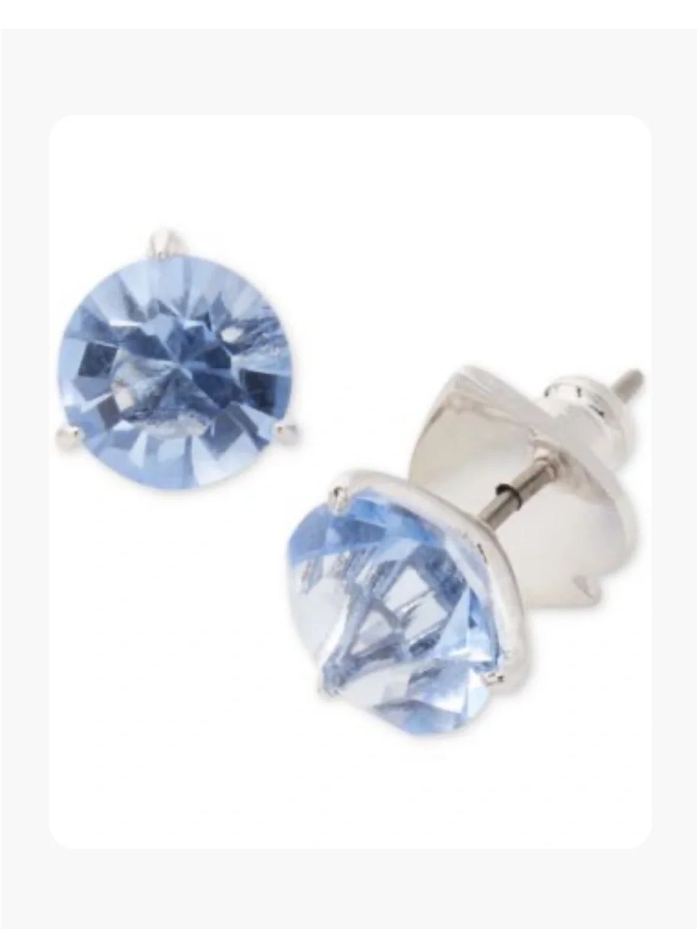 Kate Spade Rise & Shine Stud Earrings light sapphire Blue large size 0.43